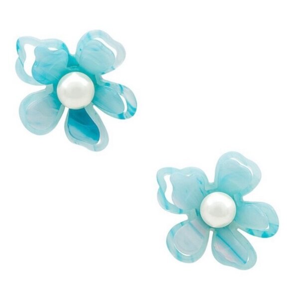 LELE SADOUGHI Sky Blue Pearl Azalea Button Earrings. NWOT - Picture 1 of 7
